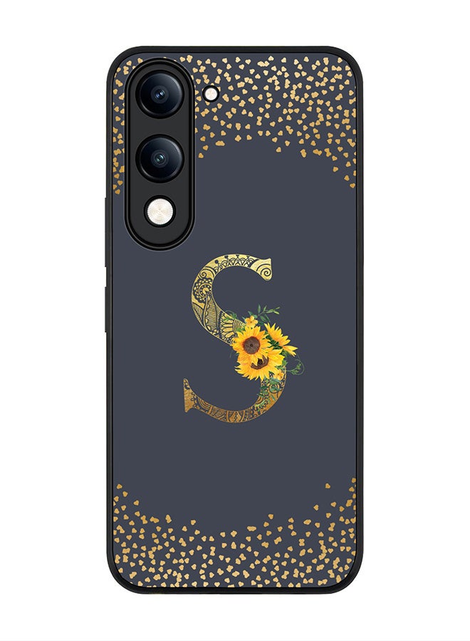 Stylizedd For vivo Y29s 5G / Y19s 5G Case,Slim fit Camera Protection, Shockproof Thin Phone cover  - Custom Floral Monogram - S  (Grey ) - Image 1